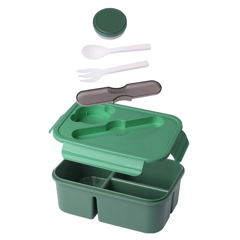 Multifunktionale Bento-Lebensmittelaufbewahrungsbox mit integrierten Utensilien