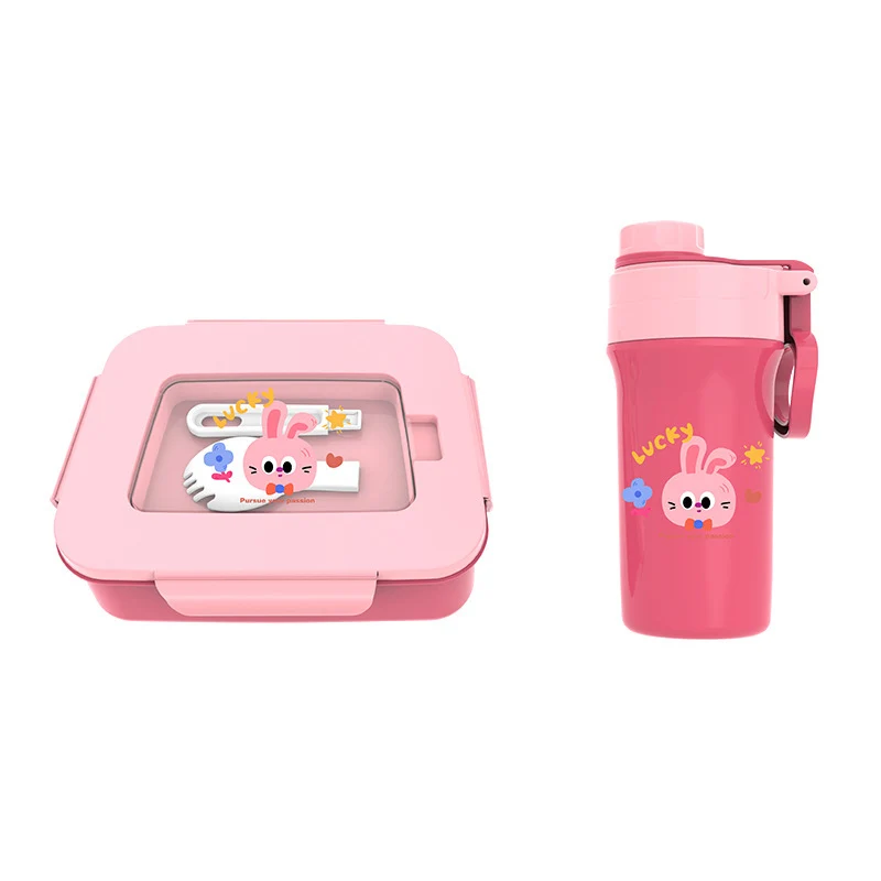 Spaß-Themen Bento Lunchbox mit integriertem Besteckset