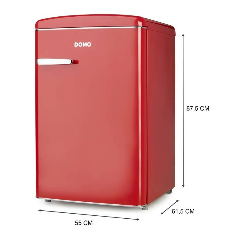 B-Ware Domo Kühlschrank Minibar Retro rot 120L LED Glasböden Standgerät Küchengerät