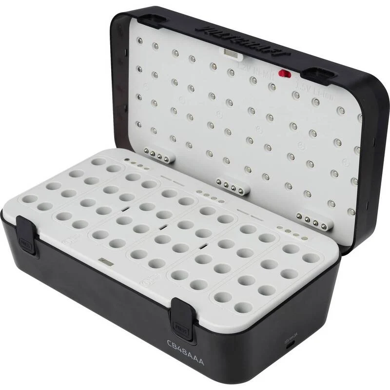 B-Ware Voltcraft Rundzellen-Ladegerät NiMH LiIon für 48 Micro AAA Akkus 15V 250mA