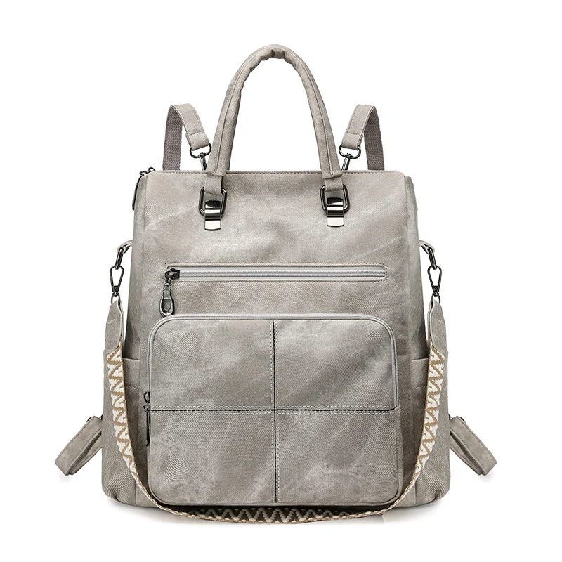 Vielseitiger Multi-Compartment Kunstleder Rucksack Karnz