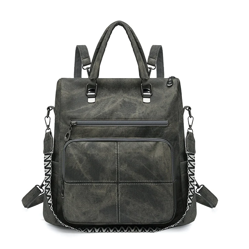 Vielseitiger Multi-Compartment Kunstleder Rucksack Karnz