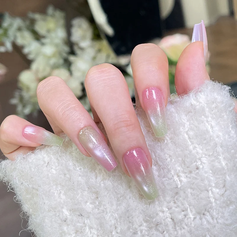 Ombre Press-On Nägel mit Glitzer-Finish Karnz