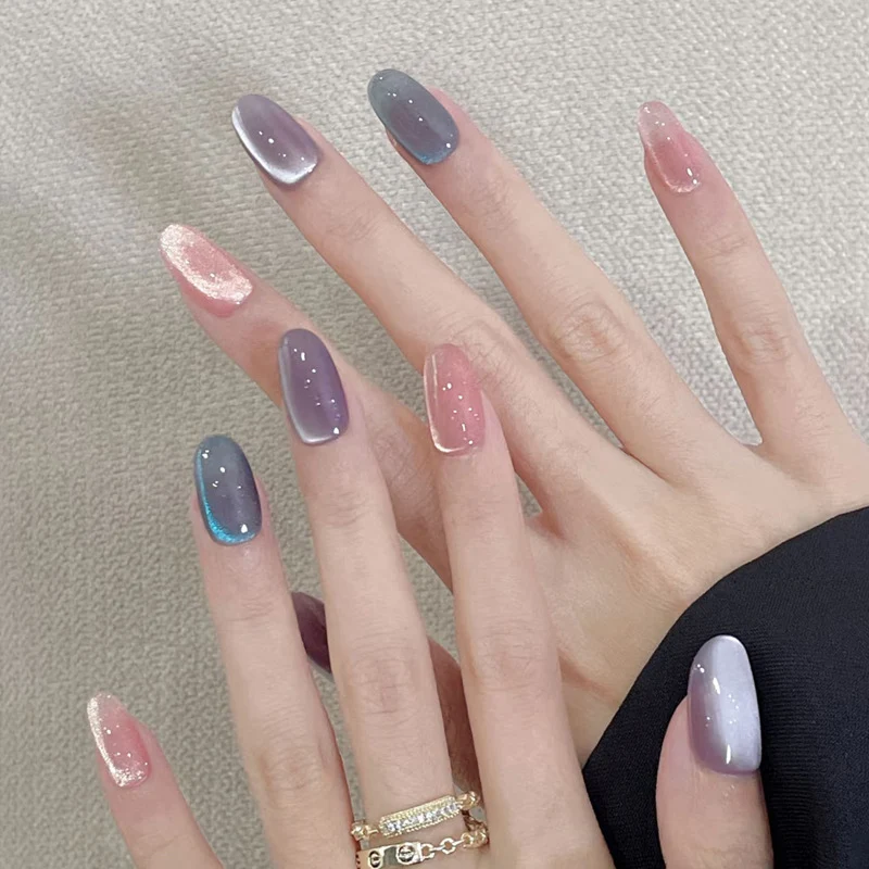 Ombre Gradient Glänzende Press-On Nägel Karnz
