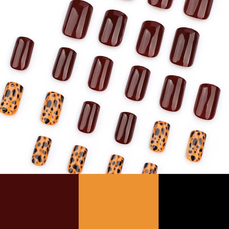 Kunstvolle Nagelkunst mit tierischem Leoparden-Design Karnz