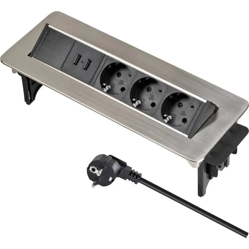 B-Ware Brennenstuhl 1396200113 Tischsteckdose 3fach Tisch Einbau Steckdose mit USB