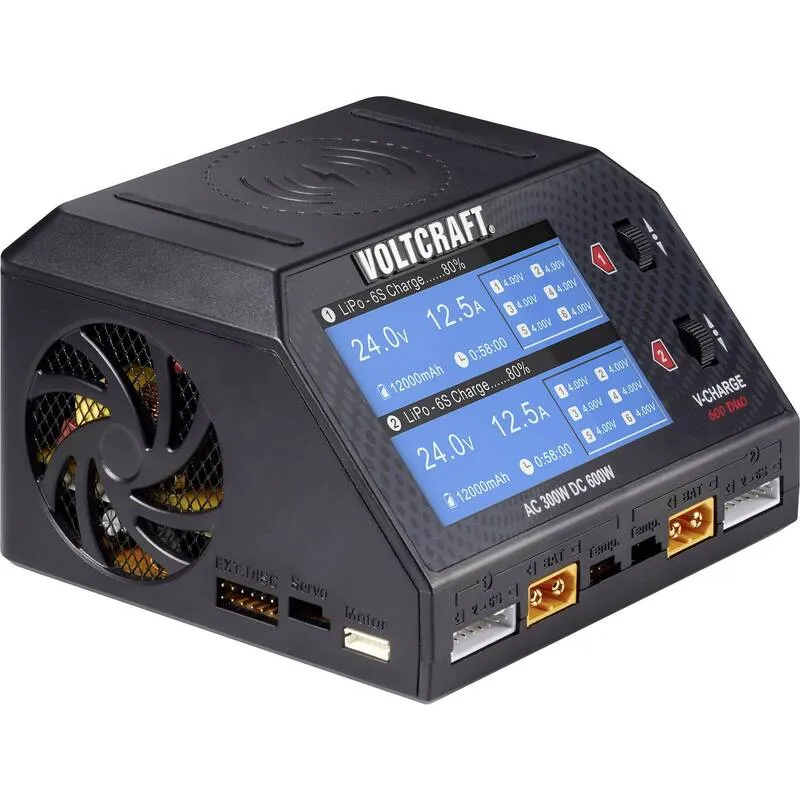 B-Ware VOLTCRAFT V-Charge 600 DUO Modellbau-Ladegerät 16A LiPo LiHV LiIon LiFePO NiCd