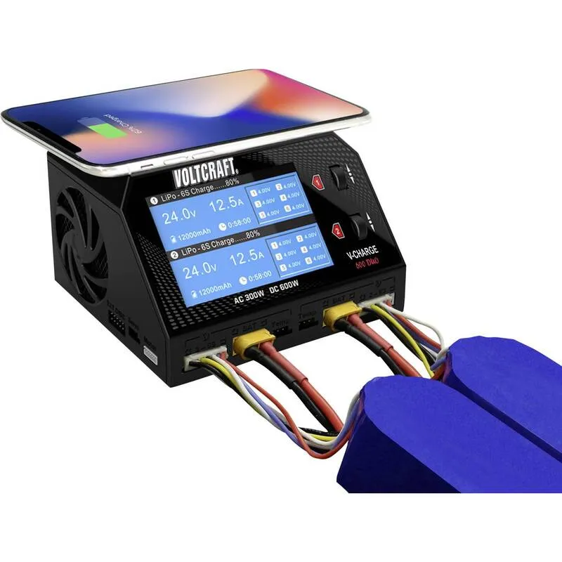 B-Ware VOLTCRAFT V-Charge 600 DUO Modellbau-Ladegerät 16A LiPo LiHV LiIon LiFePO NiCd