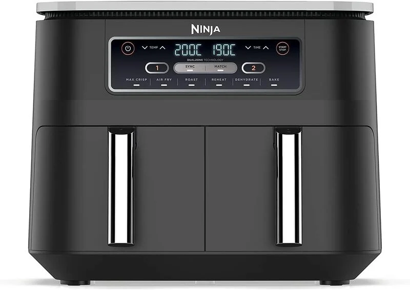B-Ware Ninja Foodi Heißluft-Fritteuse mit 2 Frittierfächern und 7,6 l Fassungsvermögen
