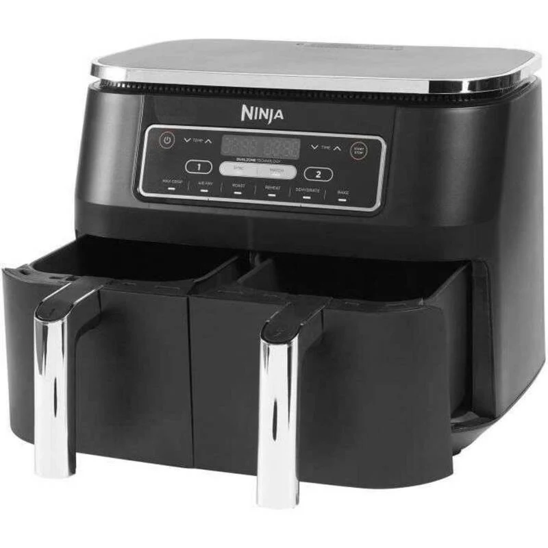 B-Ware Ninja Foodi Heißluft-Fritteuse mit 2 Frittierfächern und 7,6 l Fassungsvermögen