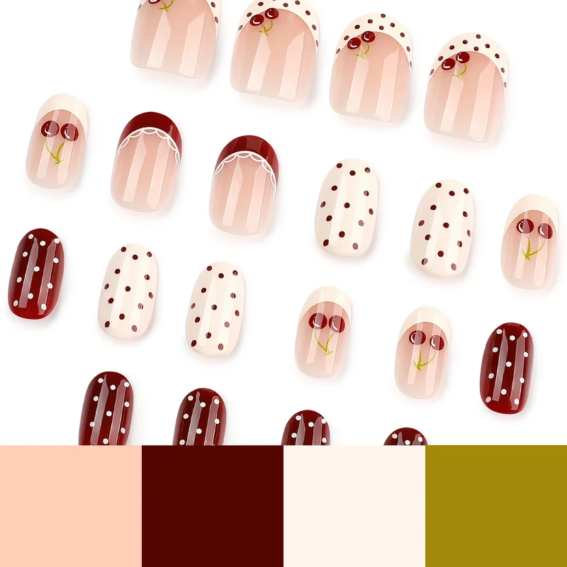 Kunstvolle Nagelkunst mit Kirschen-Design Karnz
