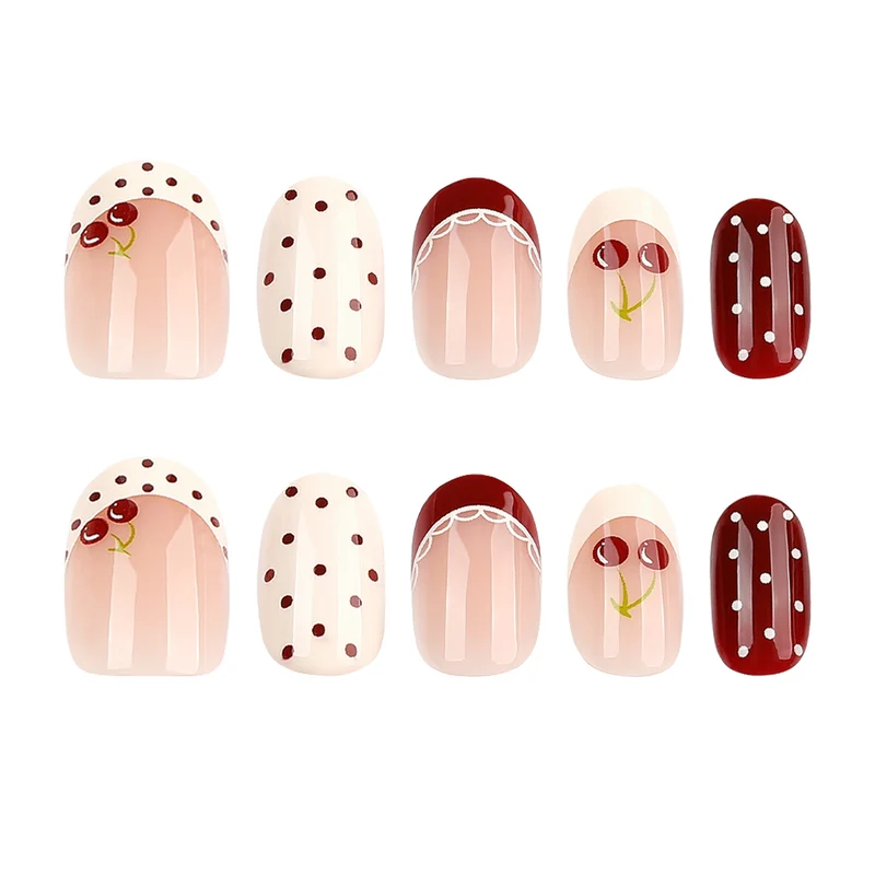 Kunstvolle Nagelkunst mit Kirschen-Design Karnz