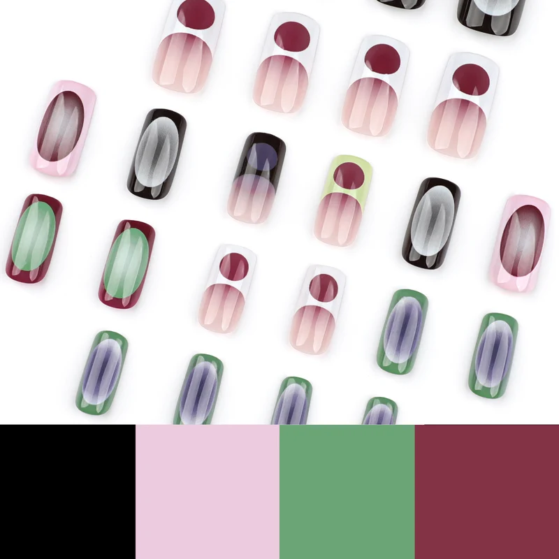 Kunstvolle Nagelkunst mit geometrischen Designs Karnz