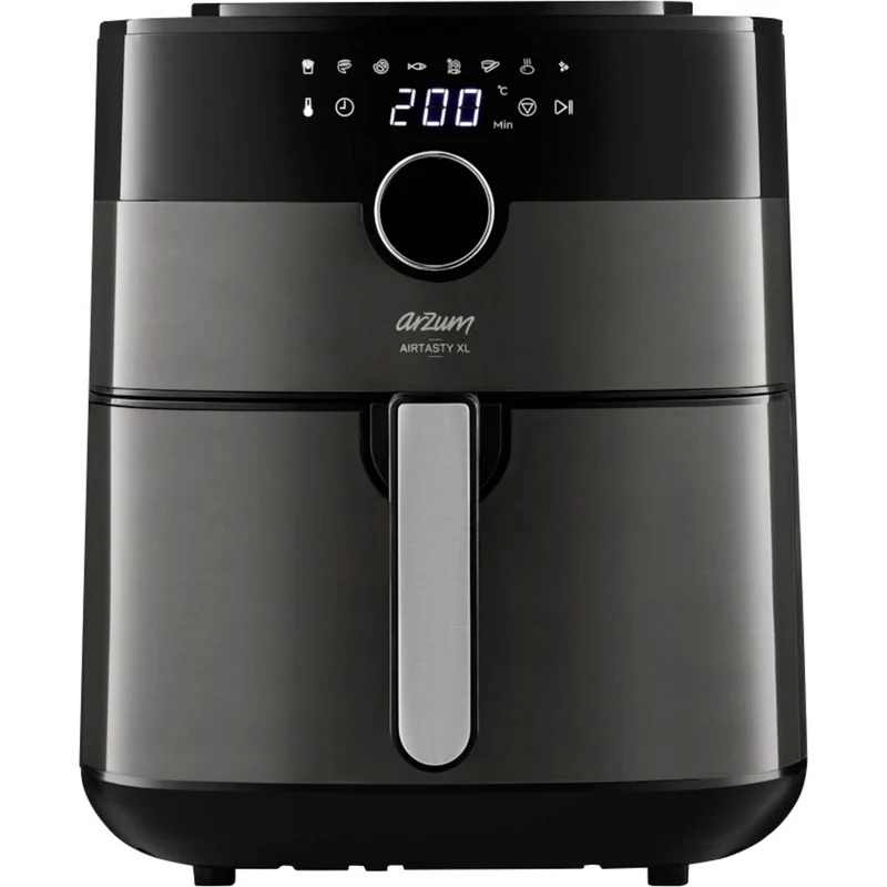 B-Ware arzum Heissluftfritteuse Fritteuse Airfryer 6 l 1750 W Heißluft Schwarz-Silber