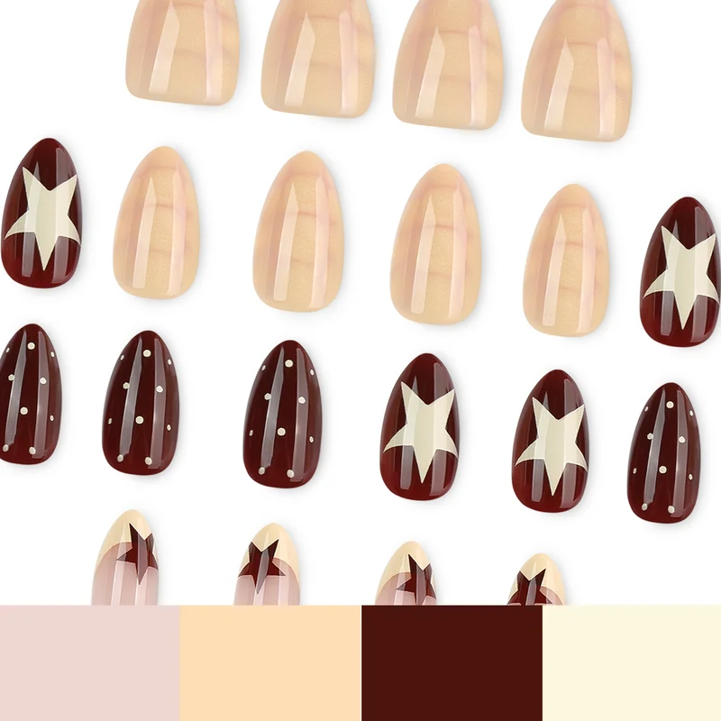 Kunstvolle Nagelkunst mit geometrischem Muster und festlichem Design Karnz