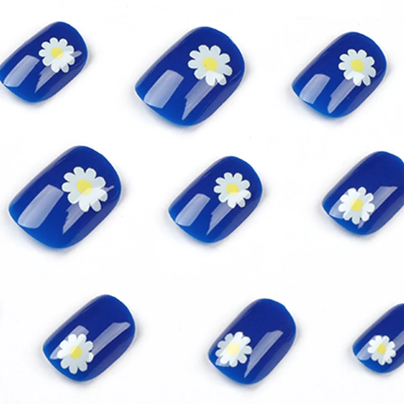 Kunstvolle Nagelkunst mit Gänseblümchen-Design Karnz