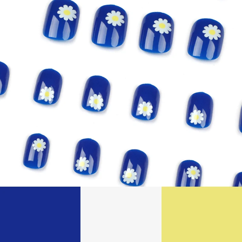 Kunstvolle Nagelkunst mit Gänseblümchen-Design Karnz