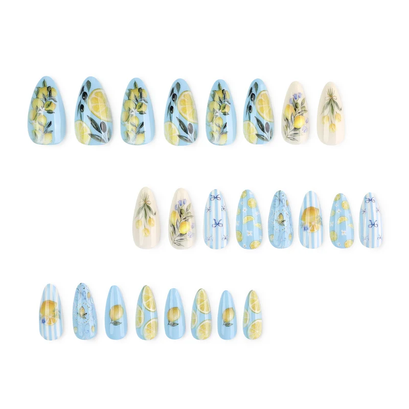 Kunstvolle Nagelkunst mit fruchtigem Zitrusdesign Karnz