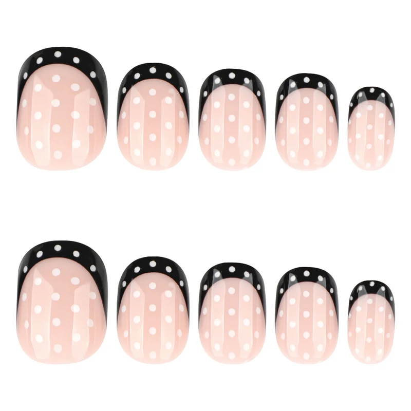 Kunstvolle Nagelkunst mit eleganten Punkten und Ombre-Effekt Karnz