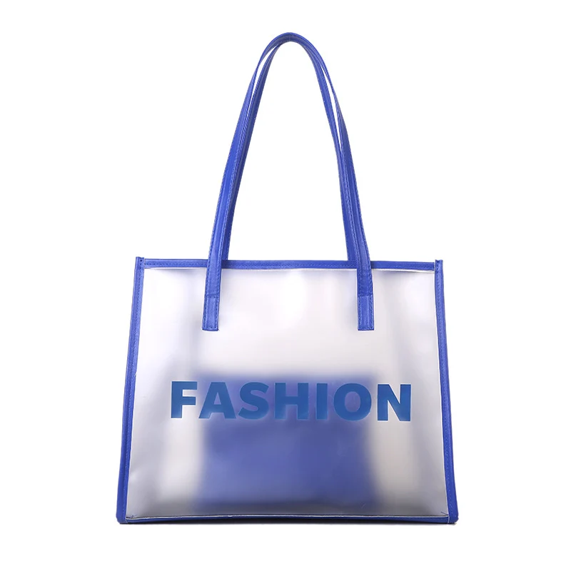Moderne transparente Tragetasche mit Tasche