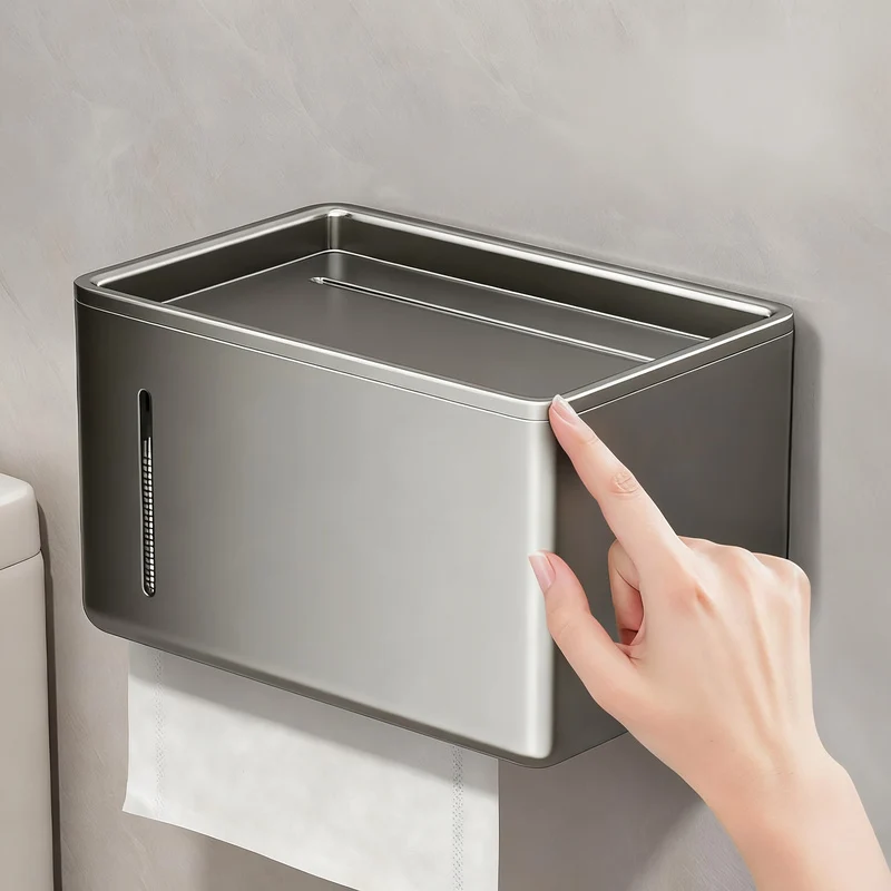 Toilettenpapierhalter, Wandmontage, Aluminium