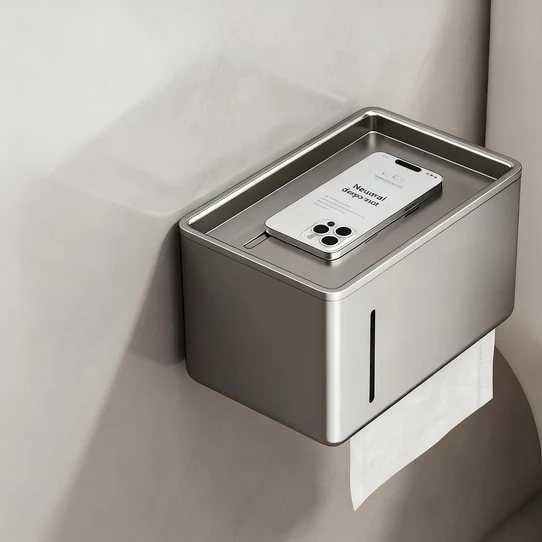 Toilettenpapierhalter, Wandmontage, Aluminium