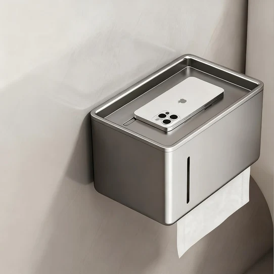 Toilettenpapierhalter, Wandmontage, Aluminium