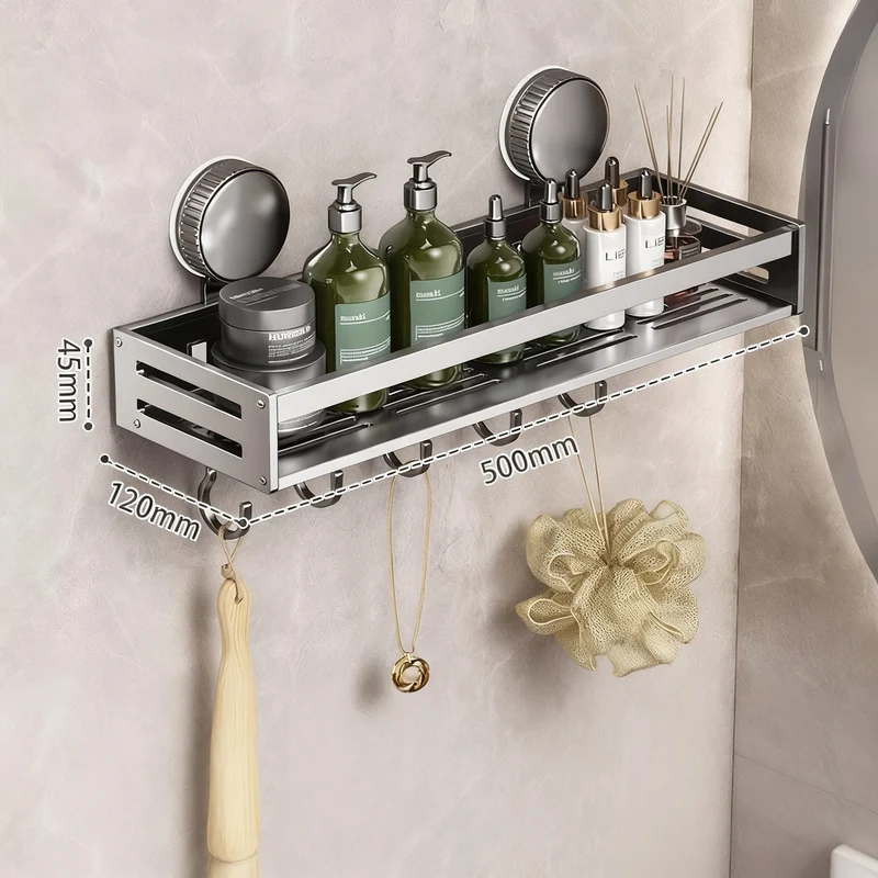 Saugnapf-Wandregal Badezimmer, Weltraum-Aluminium