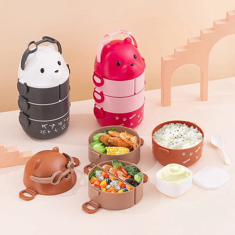Niedlicher Bären-Themen stapelbarer Lunchbox