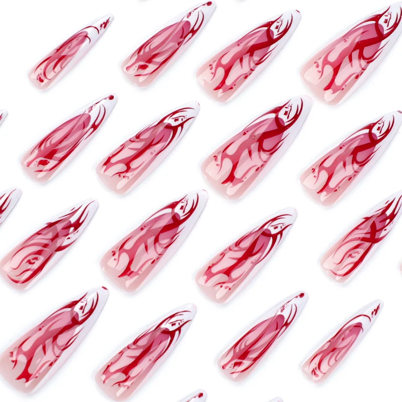 Kunstvolle Stiletto-Nägel mit künstlerischem Farbverlauf Karnz