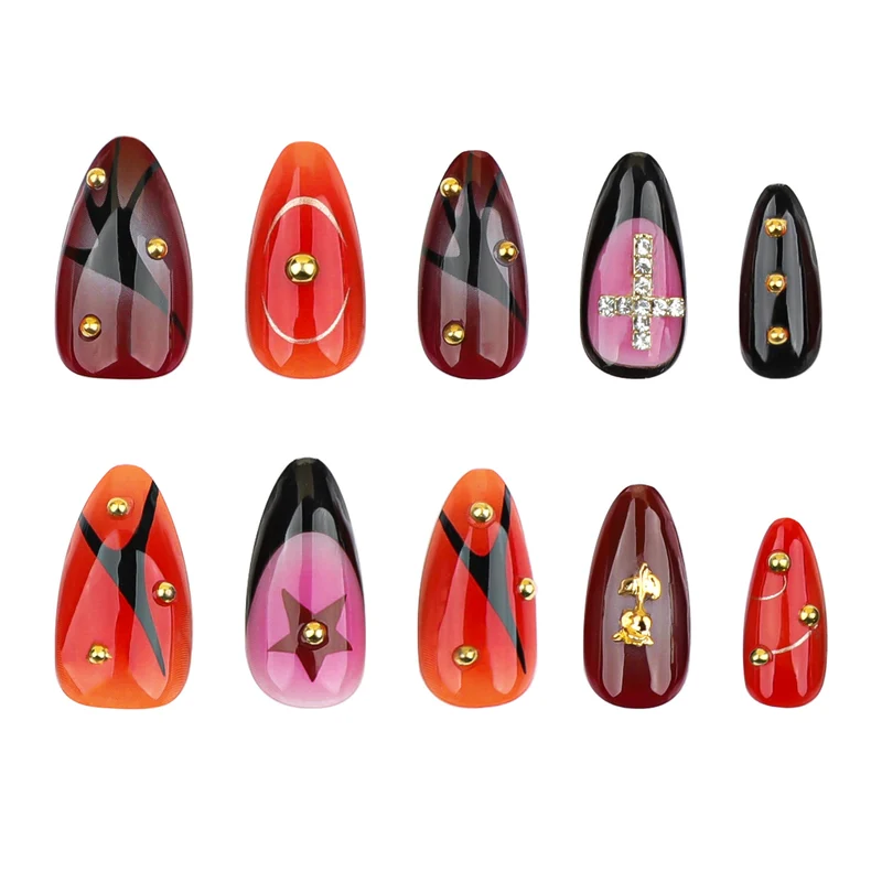 Kunstvolle Stiletto-Nägel mit kreativen Designs Karnz