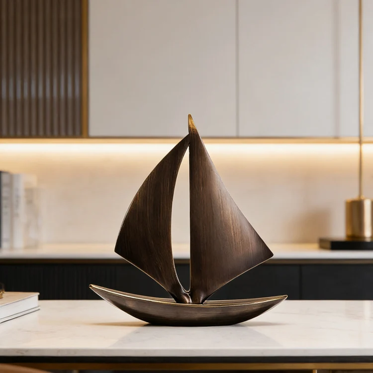 Maritimen Decorativen Segelboot Skulptur