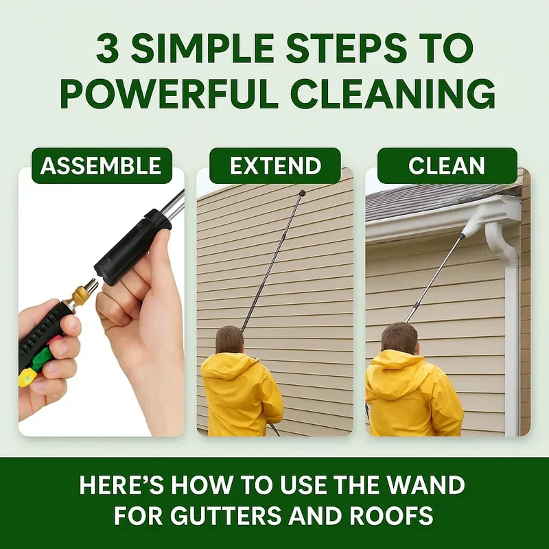 Window Cleaners and Home Steam Cleaner with Telescopic High-Pressure Lance and 5 Nozzles