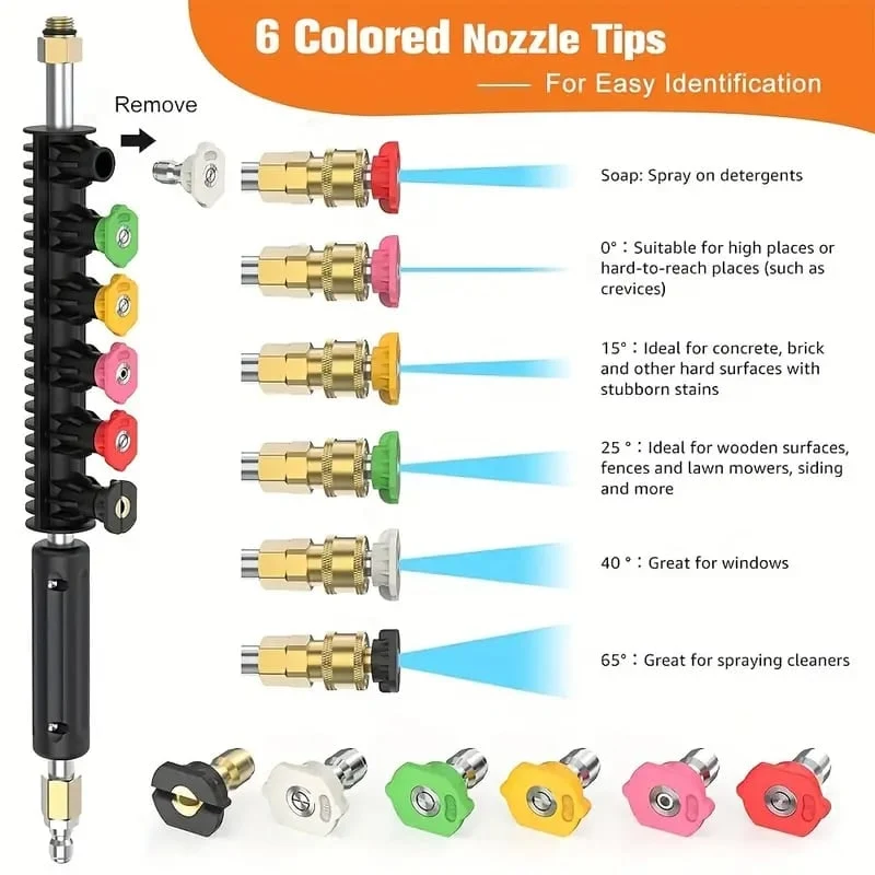 Window Cleaners and Home Steam Cleaner with Telescopic High-Pressure Lance and 5 Nozzles