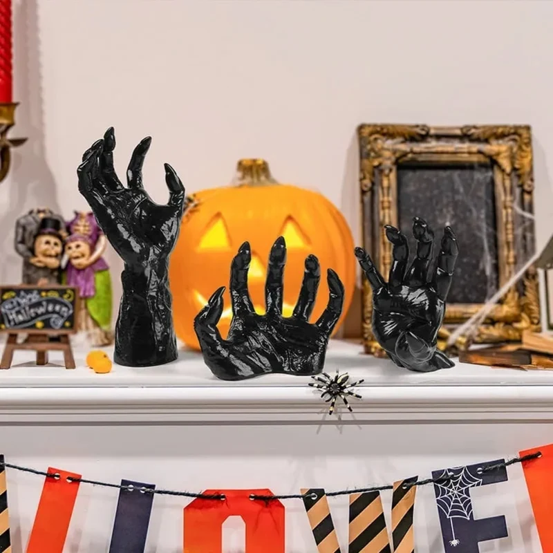 Halloween Gothic tealight candle holder, Demon Hand with Claws, wall-mounted 3D Gothic candle holder