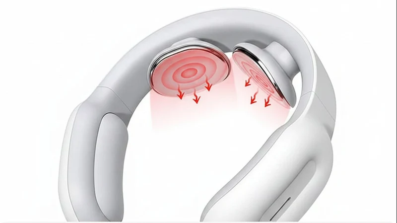 Neck and Nape Massager with Electrical Stimulation, Heating, and Remote Control, Back Massager