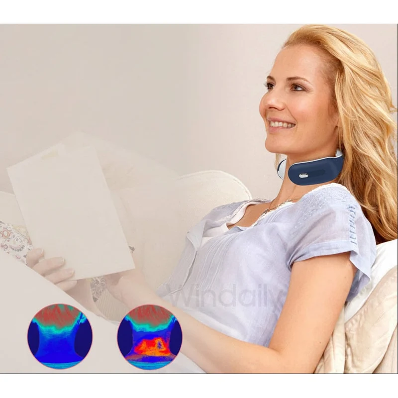 Neck and Nape Massager with Electrical Stimulation, Heating, and Remote Control, Back Massager
