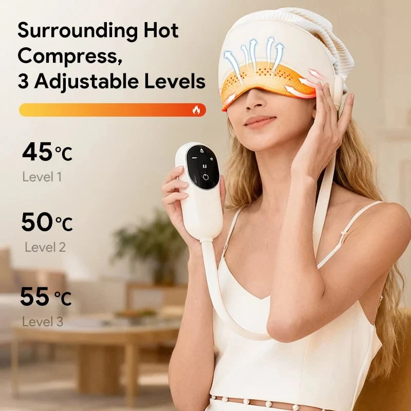 Head and Eye Massager with Heating, Air Compression, and Hair Function