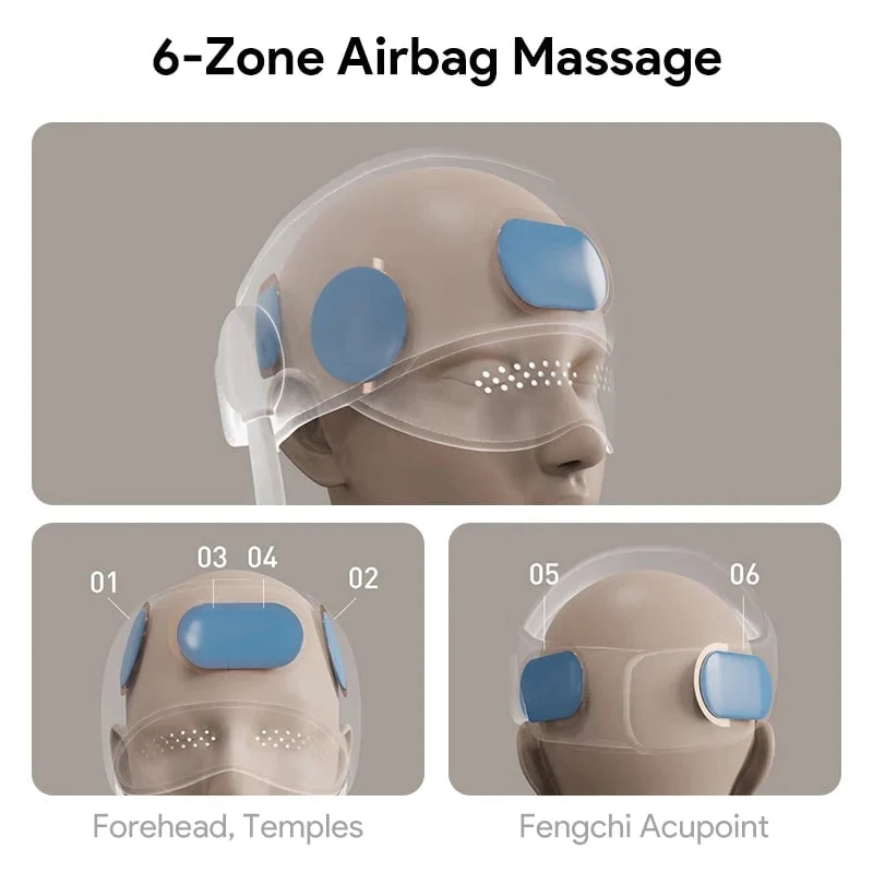 Head and Eye Massager with Heating, Air Compression, and Hair Function