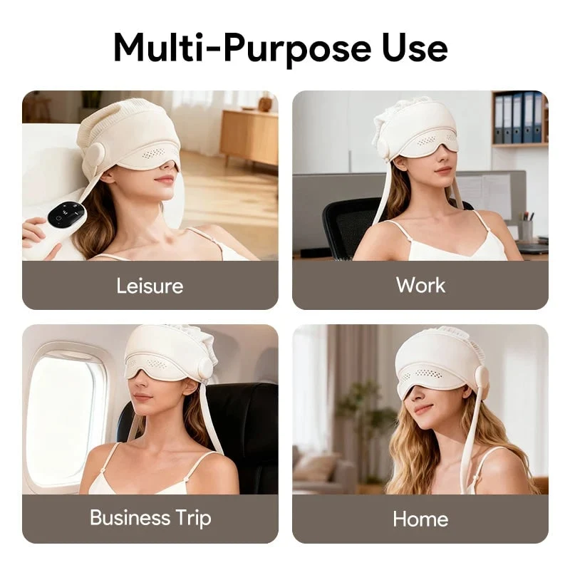 Head and Eye Massager with Heating, Air Compression, and Hair Function