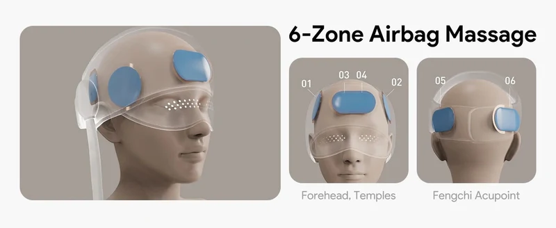 Head and Eye Massager with Heating, Air Compression, and Hair Function