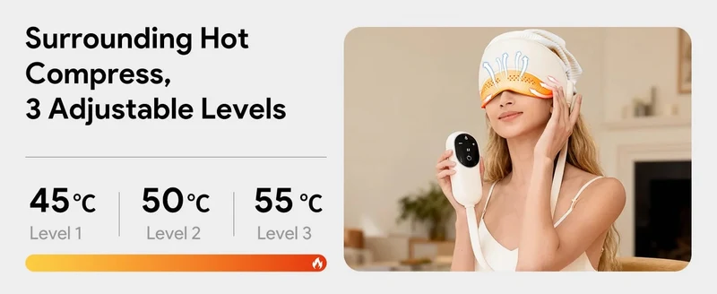 Head and Eye Massager with Heating, Air Compression, and Hair Function