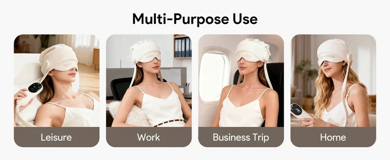 Head and Eye Massager with Heating, Air Compression, and Hair Function