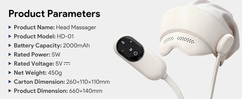 Head and Eye Massager with Heating, Air Compression, and Hair Function
