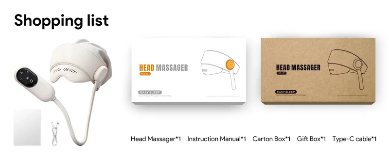 Head and Eye Massager with Heating, Air Compression, and Hair Function