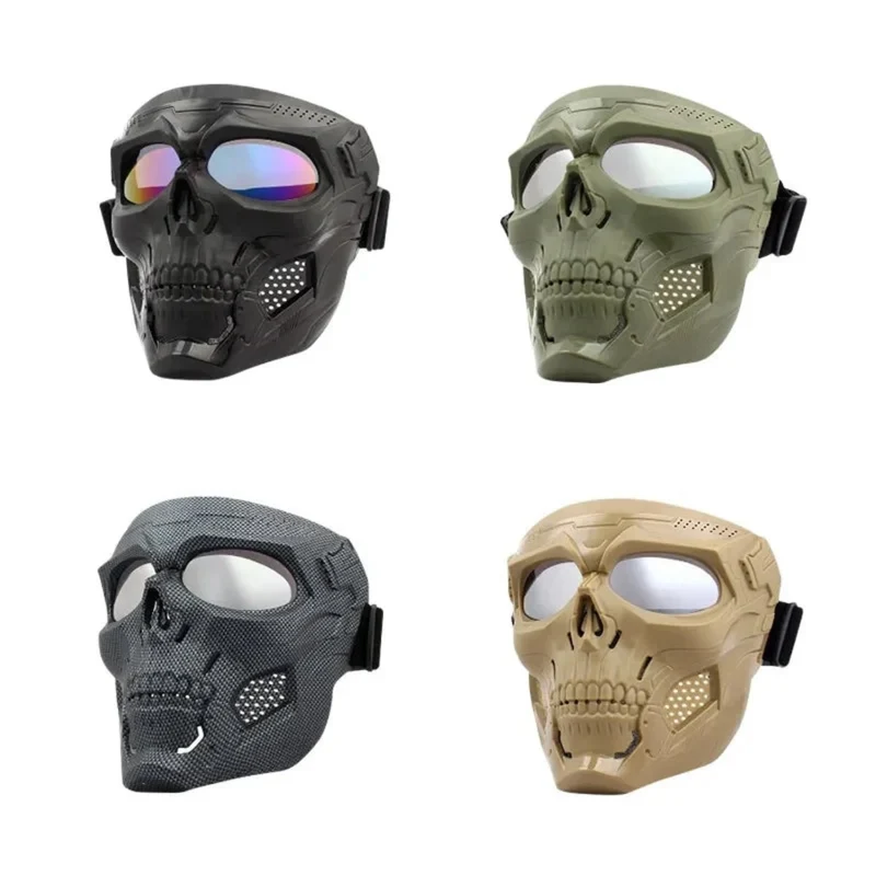 Halloween Tactical Skull Mask with Protective Goggles for a Protective Party