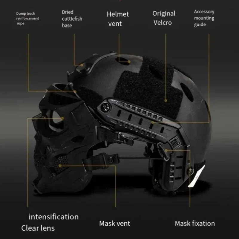 Halloween Tactical Skull Mask with Protective Goggles for a Protective Party