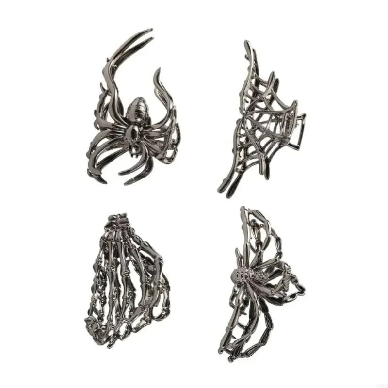 Halloween Spider, Bat, and Skull Hair Clips and Barrettes for a Party