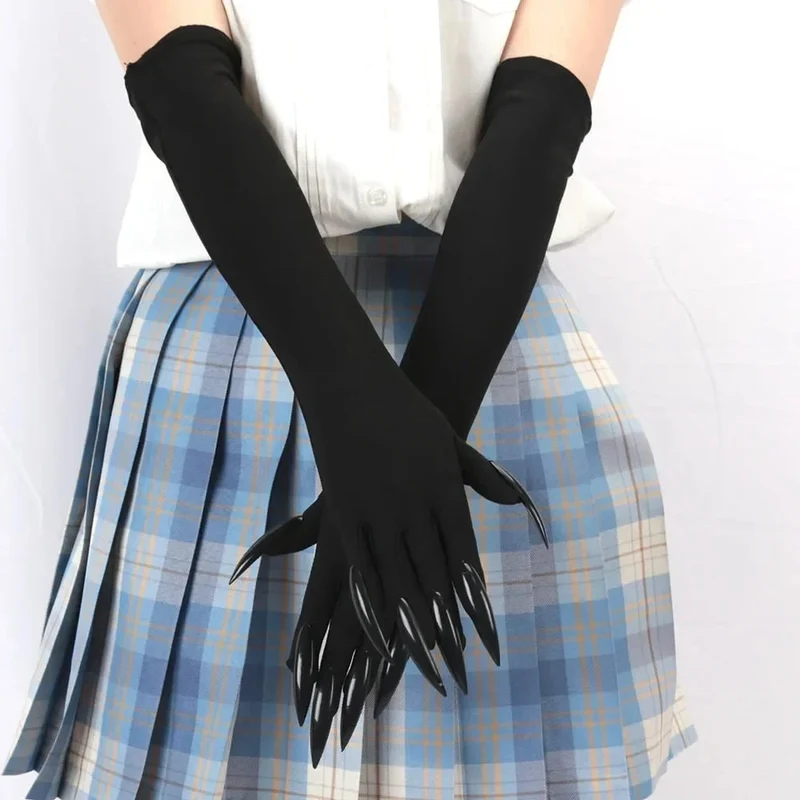 Halloween Long Gloves with Claws Witch Costume Party