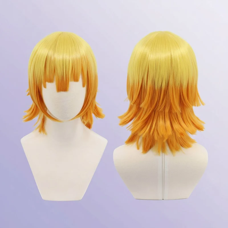 Women's Halloween Anime Cosplay Wig with Black Bangs and Layered Strands